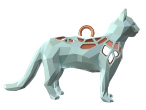 animal charme gato pingente jóia joalheria moda beleza fofa impressão imprimível 3dprint luxo acessórios chave chaveiro pulseira colar voronoi pingentes 3d print model - Mito3D