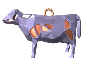 animal charme vaca pingente jóia joalheria moda beleza fofa impressão imprimível 3dprint luxo acessórios chave chaveiro pulseira colar voronoi pingentes 3d print model - Mito3D