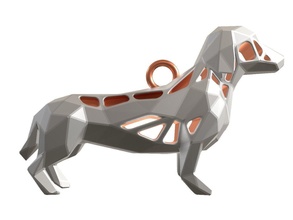 animal charm dachshund pendant jewel jewelry fashion beauty cute print printable 3dprint luxury accessories chain keychain bracelet necklace voronoi dog pendants 3d print model - Mito3D