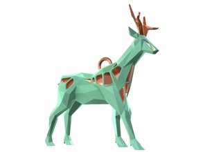 animal encanto ciervo pose colgante pendiente joya joyería moda belleza lindo impresión imprimible 3dprint lujo accesorios llave cadena llavero pulsera collar voronoi colgantes 3d print model - Mito3D