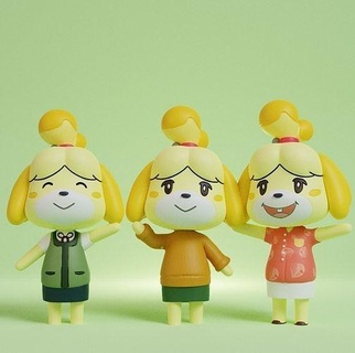 animal crossing - isabelle 3 different poses nintendo art 3d toy print home popular figure cute dog game ankha games toys 3d print model - Mito3D