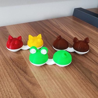 animal cute contact lens case contactlens holder optic medical eye optical glass eyewear eyeglass container pair fashion 3d print model - Mito3D