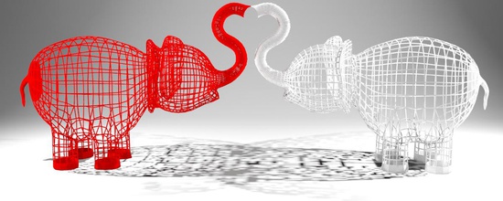 animal de l'amour art l'éléphant animaux les mammifères la saint-valentin l'impression sculptures 3d print model - Mito3D