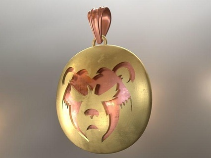 animal colgante pendiente oso cabeza oro joya joyería Moda belleza lindo impresión imprimible 3dprint lujo Arte símbolo real realista colgantes 3d print model - Mito3D