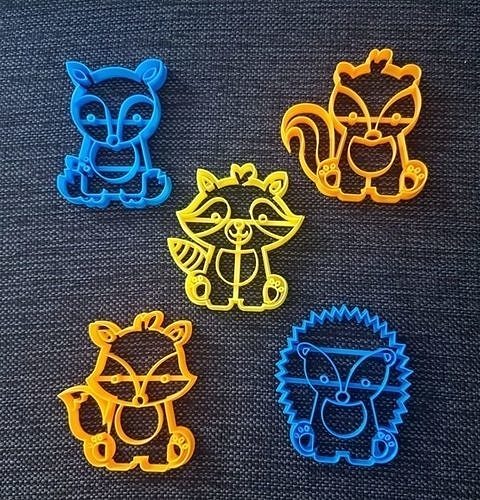 hayvanlar paketlemek x5 kurabiye kesici 5 3d 3dcoookiecutters ev mutfak yemek 3D print model - Mito3D