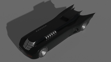 animated batmobile batman bat mobile car games toys 3d print model - Mito3D