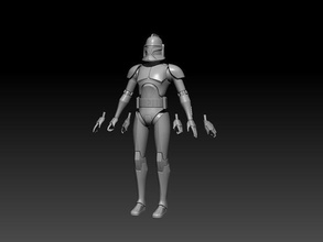 animated phase 1 ct 6 inch figure armor 3d files commando clone trooper infantry military op star wars theoldrepublic republic force delta blaster saber jedi order66 stormtrooper vader blackseries knight kotor hobby diy 3d print model - Mito3D