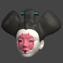 animatronique geisha tête fantôme in coquille masque cosplay stl tachikoma loisir diy soutenir accessoires 3d 3dprinting 3dmodel 3d print model - Mito3D