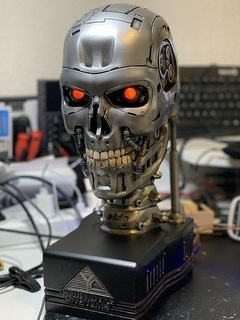 animatronic t 800 Exterminador Futuro crânio movimento faça conduziu ender arduino nano luzes arte brinquedo decoração rede Elegoo filme resina robô passatempo robótica 3d print model - Mito3D