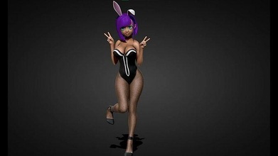 anime-bunny girl anime bunny lady woman games toys 3d print model - Mito3D