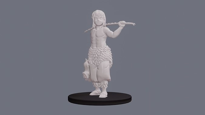 anime espada demonio escinde 3d imprimible figurilla manga impresora Jabali espadachín samurai inosuke Arte esculturas 3D print model - Mito3D