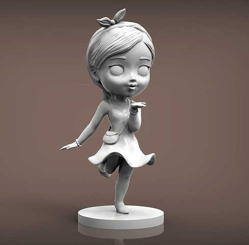 anime menina figura brinquedo arte personagem esculturas 3d impressão modelo esculpir criança jogos beijo bonita encontro amar 3D print model - Mito3D