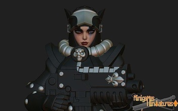 anime set of space nuns heads warhammer 40k spacemarine dawnofwar printable statue wargame battle female print knight portrait armor miniatures figurines sister games toys board 3d print model - Mito3D