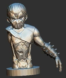 anime çelik kol oğlan silah animeboy zombi heykeli heykeltraşlık silahşör karakter vücut Sanat heykeller 3d print model - Mito3D