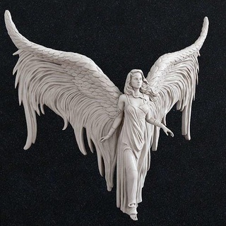 anime woman angel girl female cartoon fantasy wings art sculptures 3d print model - Mito3D