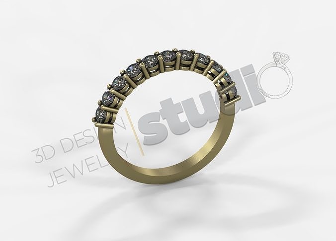Jubiläum Ring Edelsteine Juwel Schmuck Gold Diamant brillant Engagement Mode Schönheit Hochzeit Ringe 3D print model - Mito3D
