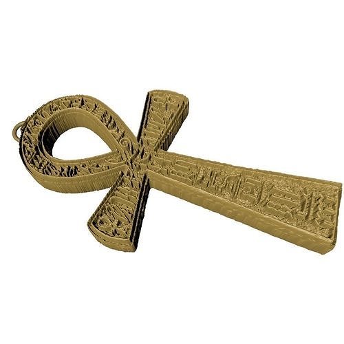 ankh amuleto emblema egiziano attraversare simbolo simbologia cruz divinità arte sculture 3D print model - Mito3D