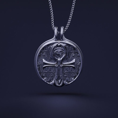 ankh münze anhänger schlangen haken schmuck ägypten ägyptisch kreuz symbol silber uralt ankhcross pharao religion druckbar anubis hieroglyphisch antiquität 3d print model - Mito3D