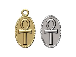 ankh ewig schlüssel of leben seil anhänger charme symbol kreuz ägyptisch ägypten druckbar gold silber sterling schmuck ornament armband draht halskette 3d print model - Mito3D