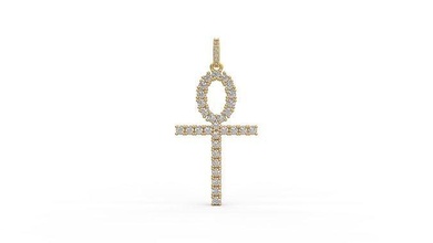 Ankh kolye altın mücevher takı gümüş yazdırılabilir elmas Kadın moda düğün Solitaire safir yakut Aşk Mısır firavun 3d print model - Mito3D