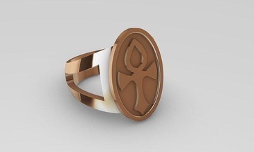 ankh anel joalheria Egito gótico argolas 3d print model - Mito3D