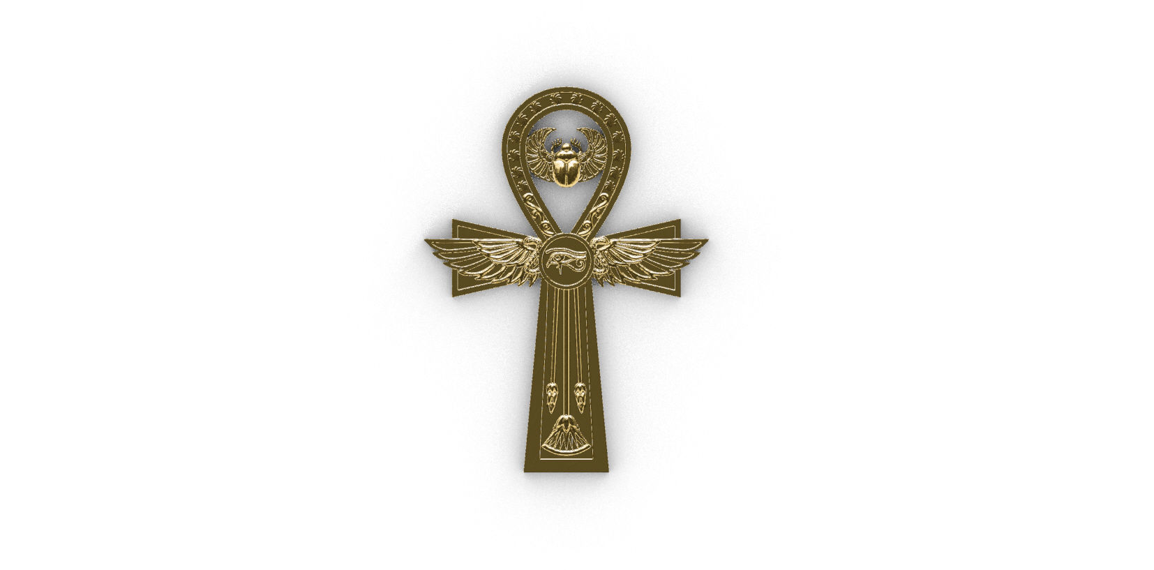 ankh symbol art traditional gold sterling egypt antique coins badges 3D print model - Mito3D