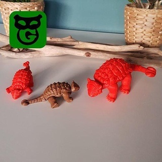 ankylosaure flexi souple dinosaure reptile jouet articulé impression endroit art animal réaliste dragon usine Ankylo mignonne bébé toon Jeux jouets 3d print model - Mito3D