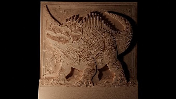 ankylosaurus cnc 3d stampa alto sollievo sabbia casting colata in dinosauro preistorico modello giocattolo giurassico collezione paleontologia replica fossile formazione scolastica bambini scienza schermo arte monete distintivi 3d print model - Mito3D