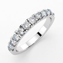 aniversário diamante anel 3d modelo 0278 2 eternidade casamento ouro joalheria argolas 3d print model - Mito3D
