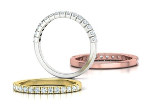 Jahrestag Ring Stapeln Band 3dmodel Hochzeit Schmuck stapelbar Ringe Diamant Frauen 4prong Mode 3d print model - Mito3D