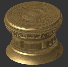 anticuado bronce tambor antiguo oro precioso Dongson ngoclu Arte 3d print model - Mito3D