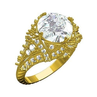 antiguo Arte deco filigrana compromiso anillo joyería joya precioso oro platino imprimible plata diamante 3d canalla diseño personalizar anillos 3d print model - Mito3D