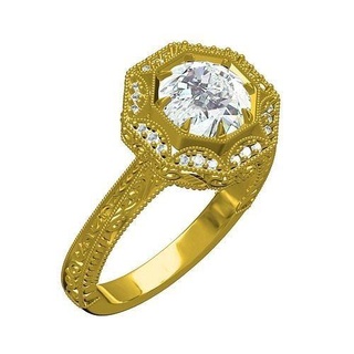 Antiquität Kunst Deko Filigran Engagement Ring Schmuck Juwel wertvoll Gold Platin druckbar Silber 3d cad Design anpassen Sith Diamant Ringe 3d print model - Mito3D