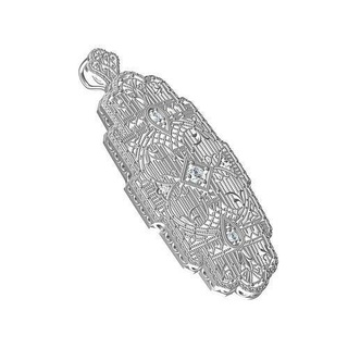 antique art déco style filigrane diamant pendentif bijoux précieux gemme or imprimable argent bijou platine 3d goujat conception Personnaliser sith pendentifs 3d print model - Mito3D