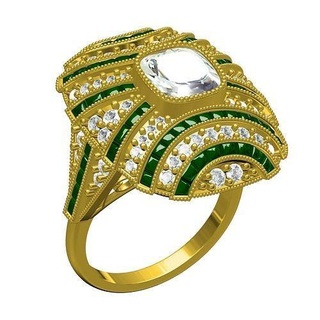 Antiguidade arte deco vintage nupcial anel diamante joalheria joias jóia ouro prata imprimível noivado 3d cafajeste Projeto customizar Casamento argolas 3d print model - Mito3D
