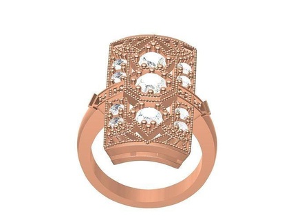 antique art déco mariage bague Hommes bijoux or argent Rose Jaune diamant gemmes conception 3d goujat mode beauté imprimable anneaux 3d print model - Mito3D