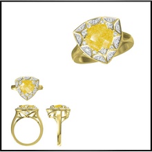 antiguo color de la piedra los anillos en 3d joyería archivos venta anillo diamantes vendimia compromiso moissanite las mujeres rosa diamante banda vintage 3d print model - Mito3D