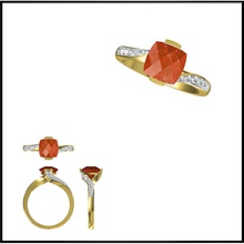 antica pietra di colore gioielli anelli programmi cad anello diamanti vintage fidanzamento moissanite con diamante delle donne rosa banda in vendita 3d print model - Mito3D