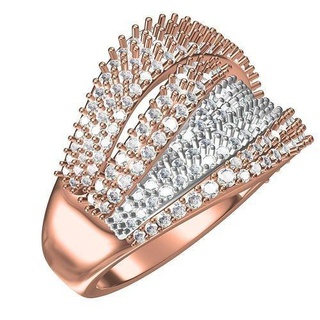 antiguo diamante Transversal mujer anillo joyería joya Moda precioso diseño oro imprimible plata compromiso Boda 3d canalla personalizar libra esterlina Rosa anillos 3d print model - Mito3D