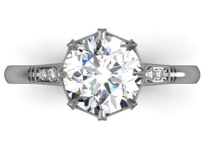 antique diamond engagement ring jewelry jewellry diamonds rings platinum gold silver ruby sapphire gem wedding 3d print model - Mito3D