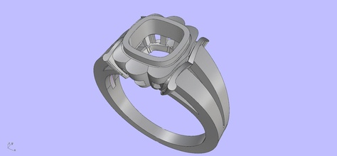 antique engangement anneau vintage de l'engagement l'anneau le diamant bijoux les anneaux 3d print model - Mito3D