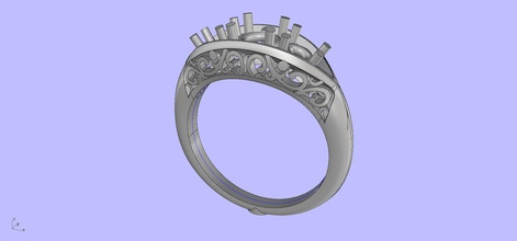 antique engangement anneau bijoux le diamant vintage engagment de l'anneau les anneaux 3d print model - Mito3D