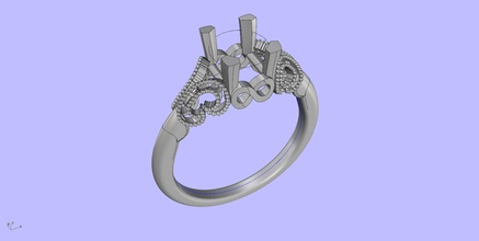 antique engangement anneau vintage bijoux de l'anneau le diamant les anneaux 3d print model - Mito3D