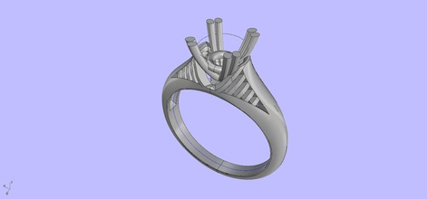 antiguo compromiso anillo joyería joya diamante clásico anillos 3d print model - Mito3D