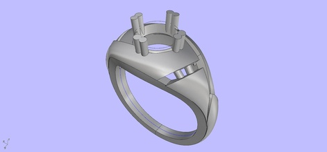 antiguo compromiso anillo joyería joya diamante clásico anillos 3d print model - Mito3D