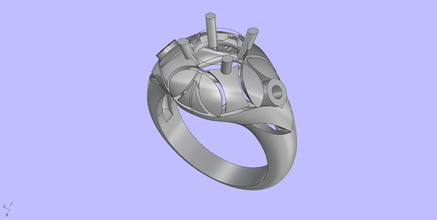 antique engangement anneau de l'anneau vintage bijoux le diamant l'engagement les anneaux 3d print model - Mito3D