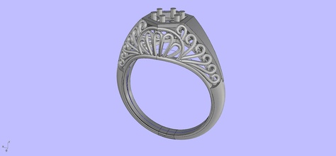 antiguidade noivado anel vintage diamante joalheria argolas 3d print model - Mito3D