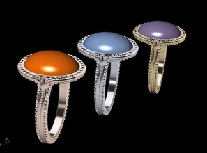 ring oval cabochon antiquität gold elegant schmuck kunst silber druckbar platin juwel ringe 3d print model - Mito3D