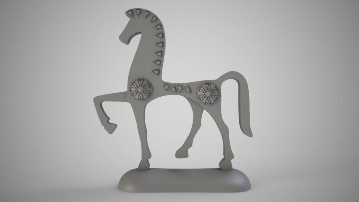 antiquität pferd schmuckstück tier dekorativ geschenk gold kopf statue bein metall ornament warteschlange reiten stehen stark spielzeug wild zahl konzeptionell skulptur haus dekor 3D print model - Mito3D