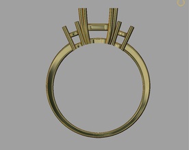 antique bijoux bague 3 pierres de luxe or art la conception shining l'anneau le diamant en d'argent moderne les anneaux 3d print model - Mito3D
